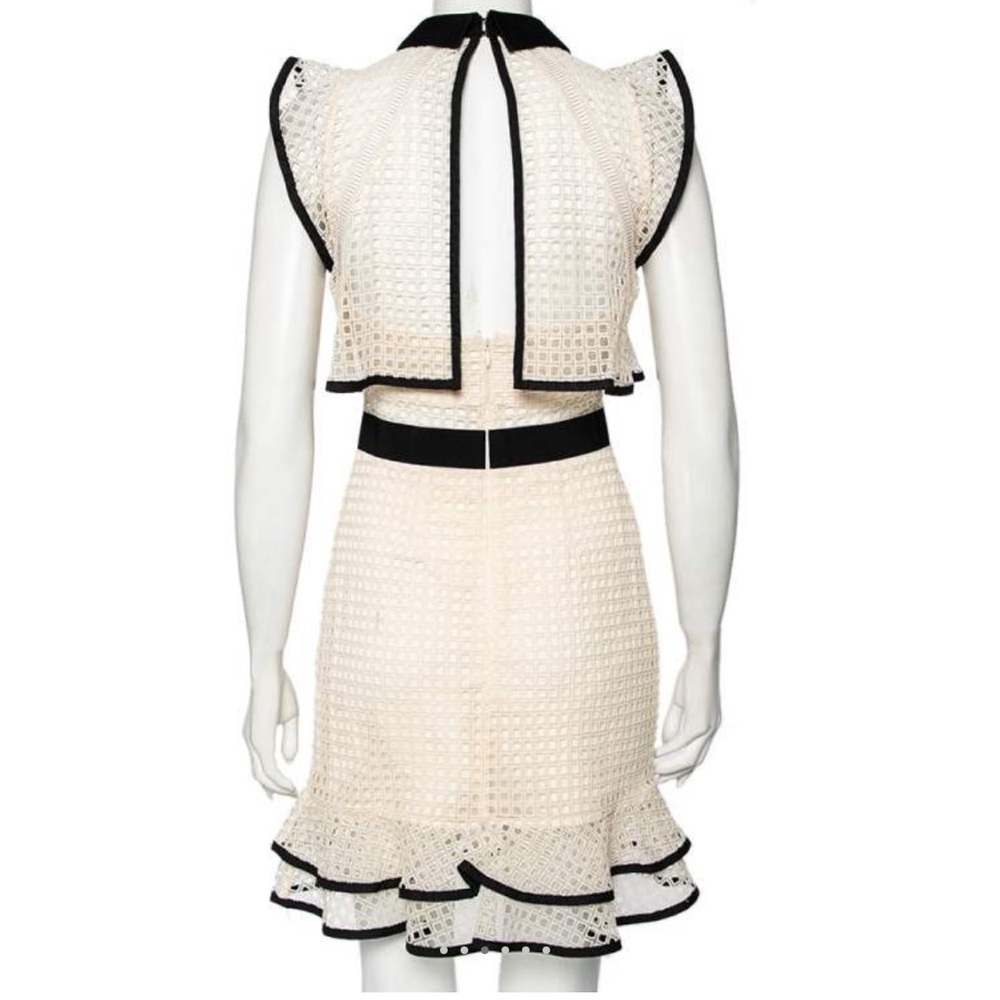 Self-Portrait Contrast Flounced Flutter Sleeve Co… - image 4